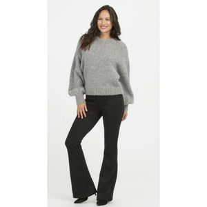 Spanx Black Faux Suede Flare Pants